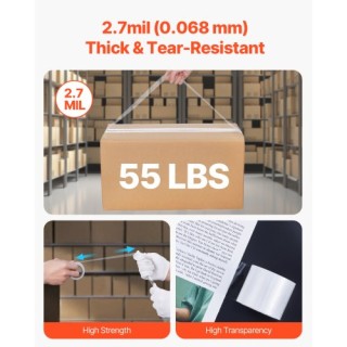 VEVOR Ταινία Συσκευασίας 6 Ρολά 25 Γιάρδες Διαφανής με Διανομέα 2.7... VEVOR Ταινία Συσκευασίας 6 Ρολά 25 Γιάρδες Διαφανής με Διανομέα 2.7...