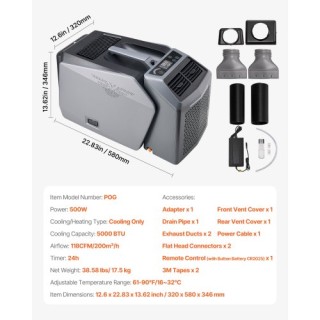 VEVOR Φορητό Κλιματιστικό 5000BTU για Κατασκήνωση BXSLYKD6200BZ1KBBV2 VEVOR Φορητό Κλιματιστικό 5000BTU για Κατασκήνωση BXSLYKD6200BZ1KBBV2