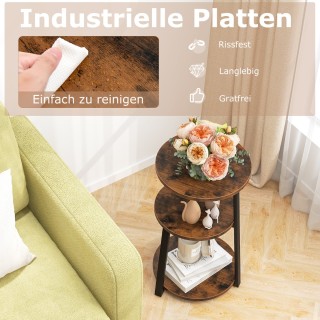 Costway  Τριώροφο Βοηθητικό Τραπέζι Αποθήκευσης με Μεταλλική Κατασκ...