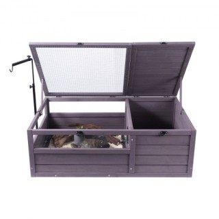 VEVOR  Ξύλινο Σπίτι Χελώνας Εσωτερικού & Εξωτερικού Χώρου 2 Δωματίω...