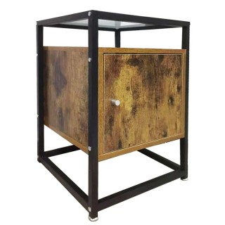 BAKAJI Τραπεζάκι Καναπές Έπιπλο Κομοδίνο από Μέταλλο Ξύλο και Γυαλ... BAKAJI Τραπεζάκι Καναπές Έπιπλο Κομοδίνο από Μέταλλο Ξύλο και Γυαλ...