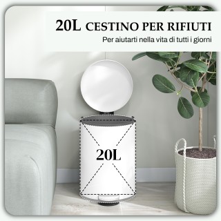 HOMCOM Κάδος Απορριμμάτων με Πεντάλ 20L με Καπάκι Απαλής Κλεισίματο... HOMCOM Κάδος Απορριμμάτων με Πεντάλ 20L με Καπάκι Απαλής Κλεισίματο...