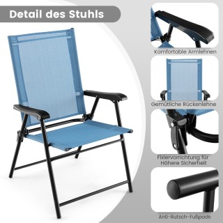 Costway Πτυσσόμενες Καρέκλες Βεράντας με Ανθεκτικό Μεταλλικό Σκελε... Costway Πτυσσόμενες Καρέκλες Βεράντας με Ανθεκτικό Μεταλλικό Σκελε...