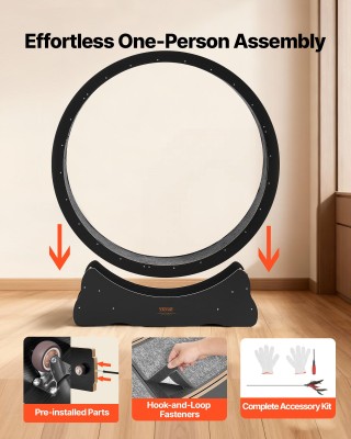 VEVOR Μαύρος Ξύλινος Τροχός Άσκησης για Γάτες με Χαλί, 132cm MZMPBJ... VEVOR Μαύρος Ξύλινος Τροχός Άσκησης για Γάτες με Χαλί, 132cm MZMPBJ...