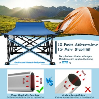 Costway Φορητό Κρεβάτι Κάμπινγκ με Αντοχή 272kg και Εργονομικό Σχε... Costway Φορητό Κρεβάτι Κάμπινγκ με Αντοχή 272kg και Εργονομικό Σχε...