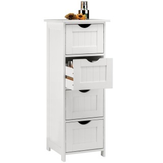 BAKAJI Κινητό Μπάνιο Συρταριέρα 4 Συρτάρια με Ράφι Ξύλο MDF Λευκό ... BAKAJI Κινητό Μπάνιο Συρταριέρα 4 Συρτάρια με Ράφι Ξύλο MDF Λευκό ...