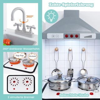 Costway Παιδική Κουζίνα 3 σε 1 με Ψυγείο & Πλυντήριο σε Γκρι Χρώμα ... Costway Παιδική Κουζίνα 3 σε 1 με Ψυγείο & Πλυντήριο σε Γκρι Χρώμα ...