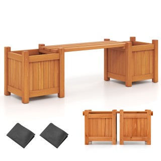 Costway Ξύλινη  Ζαρντινιέρα Ενσωματωμένο Πάγκο Κήπου 29,5 x 26,5 x ...