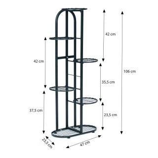 Μεταλλική Βάση για Λουλούδια 6 επιπέδων Μαύρη PJJPS0014 MODERNHOME