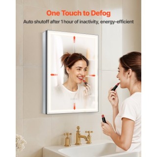 VEVOR Φωτιζόμενο Ντουλάπι Καθρέφτης 50 x 70 εκ. Εντοιχισμένο με Φωτ...