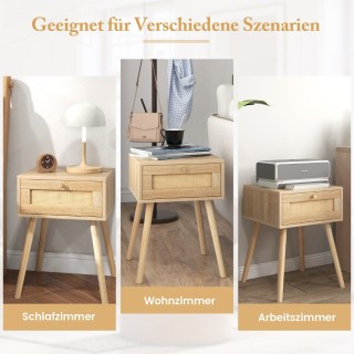 Κομοδίνο Μποέμ με Ρατάν Όψη και Φινίρισμα Δρυός 40 x 40 x 55 cm HU1... Κομοδίνο Μποέμ με Ρατάν Όψη και Φινίρισμα Δρυός 40 x 40 x 55 cm HU1...