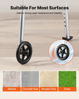 VEVOR Πτυσσόμενος Περιπατητήρας  με Ρυθμιζόμενο Ύψος & Τροχούς για ...