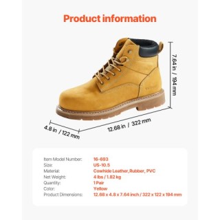 VEVOR Ανδρικές Αδιάβροχες Ατσάλινες Μπότες Εργασίας, Αντιολισθητικέ... VEVOR Ανδρικές Αδιάβροχες Ατσάλινες Μπότες Εργασίας, Αντιολισθητικέ...