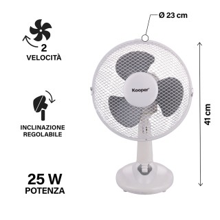 Kooper Επιτραπέζιος ανεμιστήρας 2 ταχυτήτων με ταλάντωση 25 W Artic...
