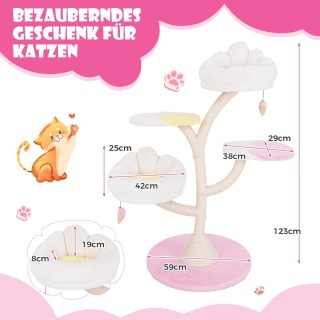 Costway  Πολυεπίπεδος Πύργος Γάτας με Ανθεκτική Κατασκευή και Άνετε...