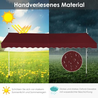 Τέντα μπαλκονιού 400 cm χωρίς τρύπημα, ρυθμιζόμενη, ανθεκτική στην ...