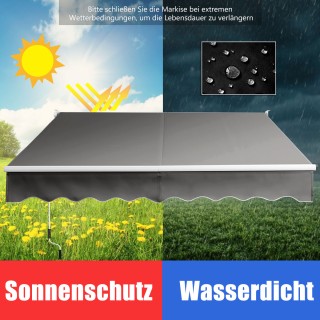 Costway Αλουμινένια Τέντα Σκίασης Βεράντας 295 x 250 cm Γκρι OP70368GR