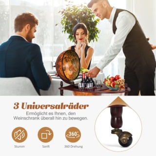 Ξύλινο Μπαρ Υδρόγειος - Κάβα για Κρασιά COSTWAY HW51940 Ξύλινο Μπαρ Υδρόγειος - Κάβα για Κρασιά COSTWAY HW51940