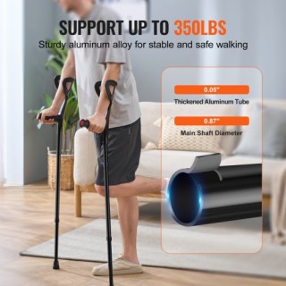 Ζεύγος Ρυθμιζόμενων Πατερίτσων VEVOR για Αντιβράχιο (10 Επίπεδα, 35...