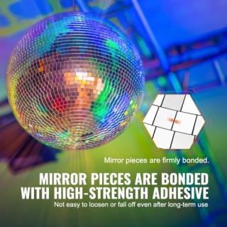 VEVOR  Ασημένια Ντισκομπάλα 12 με Κρίκο Κρεμάσματος  JMDSKQ12INCHAO...