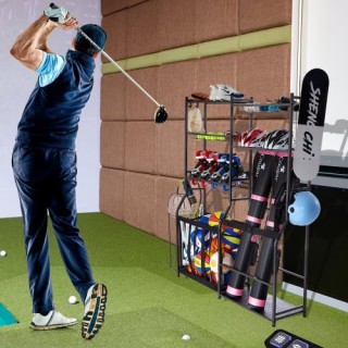 VEVOR  Οργανωτής Γκαράζ Γκολφ: Βάση για 2 Τσάντες, Ράφι για Μπαστού...