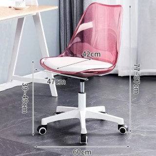 Shally Dogan Καρέκλα Γραφείου με ρόδες και Διαφανή Πλάτη Ροζ Πολυθ... Shally Dogan Καρέκλα Γραφείου με ρόδες και Διαφανή Πλάτη Ροζ Πολυθ...