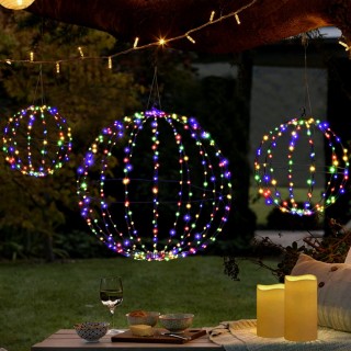 Costway Προ-φωτισμένες Χριστουγεννιάτικες Μπάλες με 4-χρωματιστά LE...