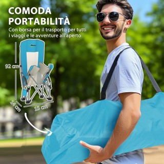 Outsunny Σετ 2 Πτυσσόμενες Καρέκλες Παραλίας με Μπράτσα και Θήκη Πο...