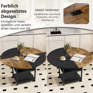 Costway Στρογγυλό Τραπέζι Φ120cm για 4-6 Άτομα, Δίχρωμο Τραπέζι Τρα... Costway Στρογγυλό Τραπέζι Φ120cm για 4-6 Άτομα, Δίχρωμο Τραπέζι Τρα...