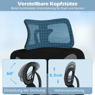 Costway Εργονομική Καρέκλα Γραφείου με Ρυθμιζόμενη Υποστήριξη Μέση... Costway Εργονομική Καρέκλα Γραφείου με Ρυθμιζόμενη Υποστήριξη Μέση...