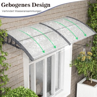 Costway Γκρι Αλουμινένια Σκεπή 199 x 99 cm για Πόρτα Εισόδου NP11230HS