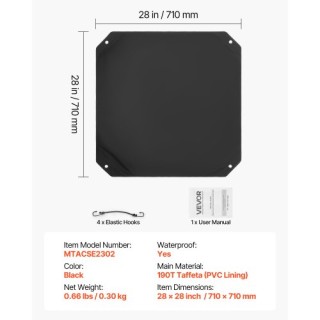 VEVOR Κάλυμμα Πλέγματος Κλιματιστικού 710 x 710 mm για Εξωτερική Χρ...