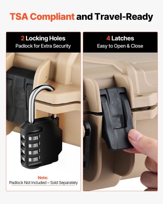 VEVOR Αδιάβροχη & Ανθεκτική Σκόνης Θήκη Όπλου με Προεγκοπή Αφρού, 1...