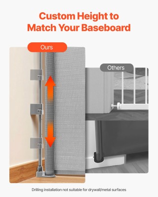 VEVOR Πτυσσόμενη Παιδική Πύλη Ασφαλείας, Μέγιστο Πλάτος 1450 mm, Ύψ...