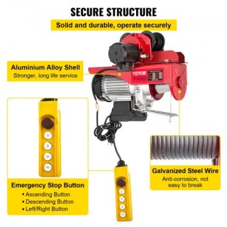 Ηλεκτρικός Βιντζιρέλος με Τρόλεϊ VEVOR 1000KG DDHL1000KGXCZH001V2 Ηλεκτρικός Βιντζιρέλος με Τρόλεϊ VEVOR 1000KG DDHL1000KGXCZH001V2