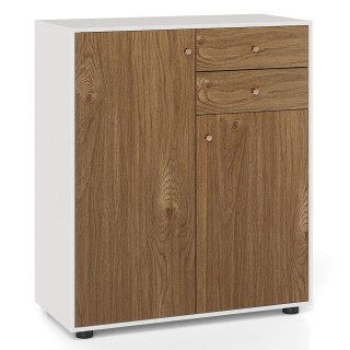 Costway Μπουφές Σαλονιού με 2 Συρτάρια, 2 Πόρτες & 3 Ρυθμιζόμενα Ρά...