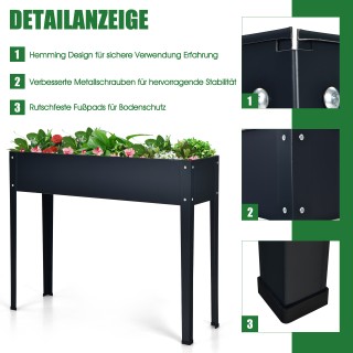 Costway Υπερυψωμένη Μεταλλική Ζαρντινιέρα με 2 Οπές Αποστράγγισης ... Costway Υπερυψωμένη Μεταλλική Ζαρντινιέρα με 2 Οπές Αποστράγγισης ...