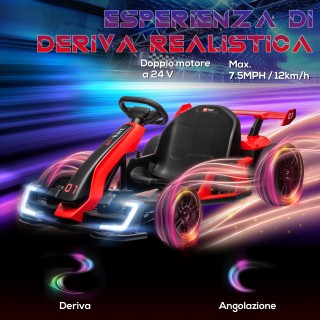 HOMCOM Ηλεκτρικό Go Kart για Παιδιά 6-12 Ετών 24V 12km/h με Ρυθμιζό...