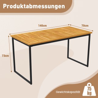 Costway Ορθογώνιο Τραπεζάκι Βεράντας για 6 Άτομα από Ακακία με Μετ... Costway Ορθογώνιο Τραπεζάκι Βεράντας για 6 Άτομα από Ακακία με Μετ...