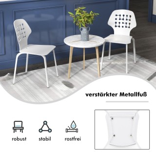 Costway Σετ 4 Μεταλλικών Καρεκλών Τραπεζαρίας με Μοντέρνα Διάτρητη ...