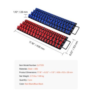 VEVOR  Σετ Οργανωτής Υποδοχών 2τμχ 160 Κλιπς Μετρικό/SAE  TTJBXSHL2...