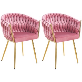 Shally Dogan  Σετ 2 Καρέκλες για Τραπεζαρία και Γραφείο σε Βελούδο ...