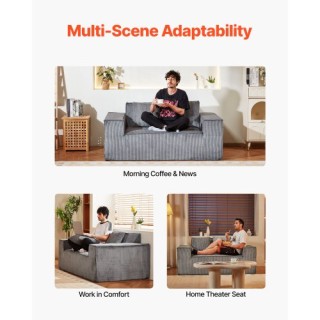 Διθέσιος Καναπές Κορντουρόι 1600 x 940 x 720 mm Γκρι (Χωρίς Συναρμο... Διθέσιος Καναπές Κορντουρόι 1600 x 940 x 720 mm Γκρι (Χωρίς Συναρμο...