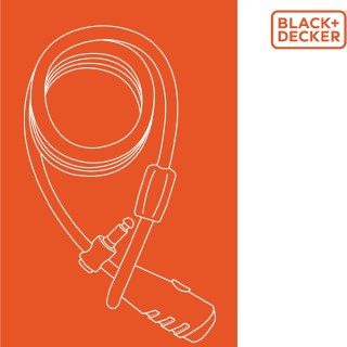BLACK & DECKER BLACK+DECKER Κλειδαριά Καλωδίου για Ποδήλατα, Μοτοσι...