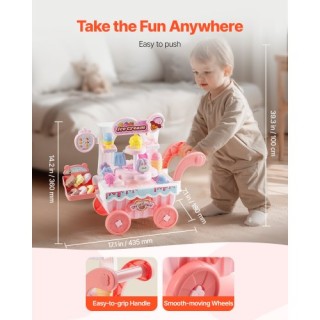 VEVOR Παγωτατζίδικο Παιχνιδιού για Παιδιά 3+ Ροζ XXTCSLGWCSLXPVPRX0... VEVOR Παγωτατζίδικο Παιχνιδιού για Παιδιά 3+ Ροζ XXTCSLGWCSLXPVPRX0...