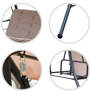 BAKAJI Κούνια Κρεβάτι Κήπου Βεράντας 3 Θέσεων Με Ρυθμιζόμενη Οροφή... BAKAJI Κούνια Κρεβάτι Κήπου Βεράντας 3 Θέσεων Με Ρυθμιζόμενη Οροφή...