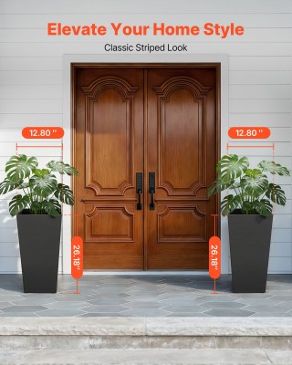 VEVOR Σετ 2 Ψηλών Γλαστρών Εξωτερικού Χώρου με Ρόδες και Αποστράγγι...