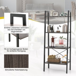 Costway  Ράφι Βιβλίων 4 Επιπέδων με Μεταλλικό Σκελετό και Βιομηχανι...