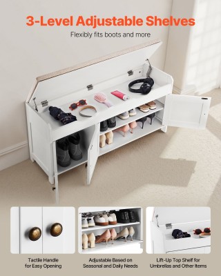 VEVOR Πάγκος Παπουτσιών με Αποθηκευτικό Χώρο και Ρυθμιζόμενα Ράφια ... VEVOR Πάγκος Παπουτσιών με Αποθηκευτικό Χώρο και Ρυθμιζόμενα Ράφια ...