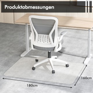 Costway 180 x 160 εκ Καρέκλα Γραφείου Διαφανές PVC Προστατευτικό Δα...